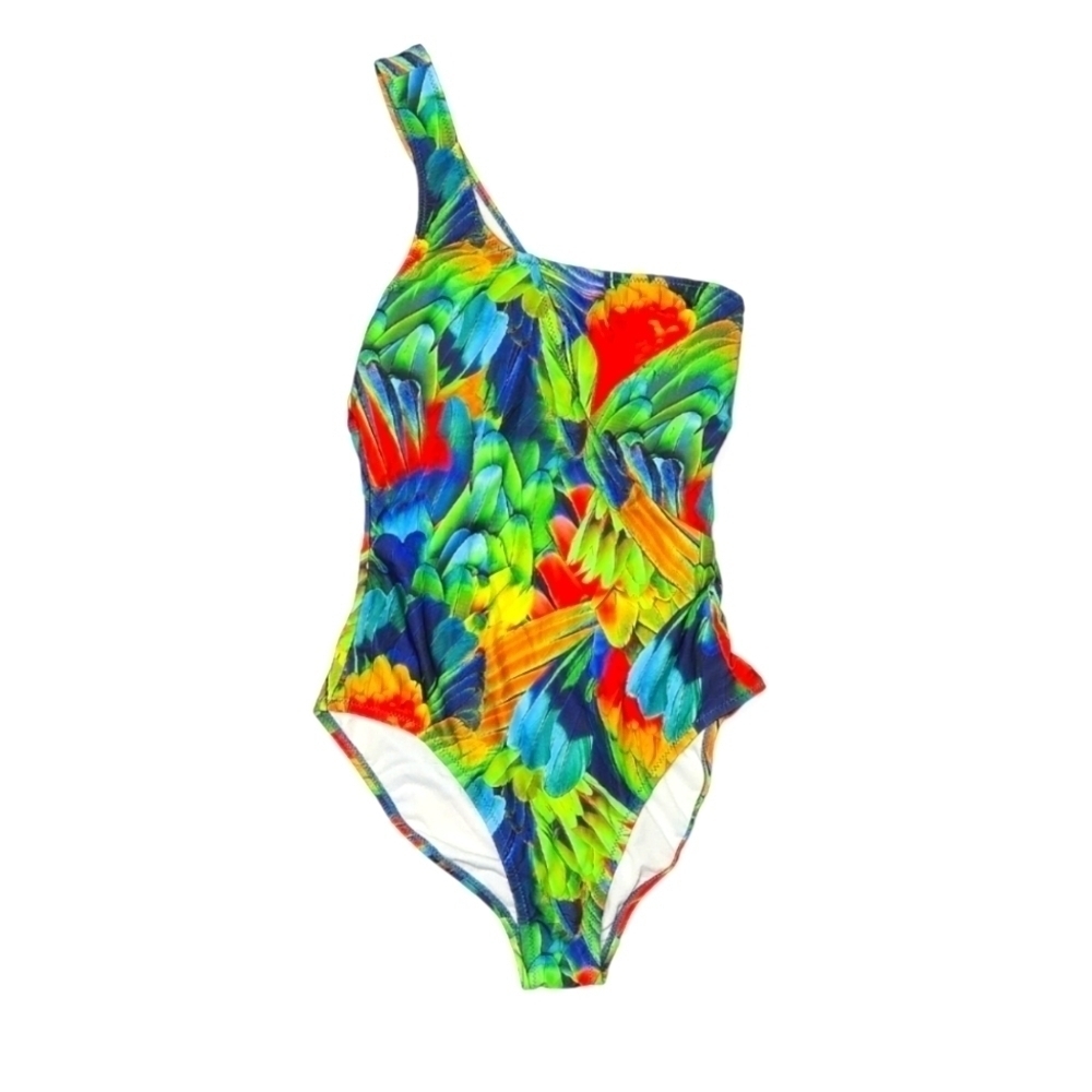 ABS by Allen Schwartz One Piece Bright Tropical Print Bathing Suit Size 8